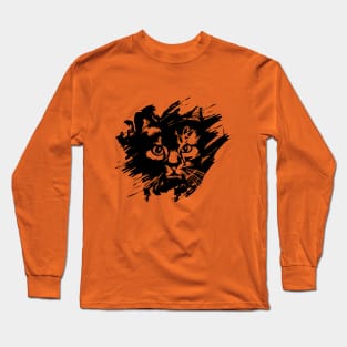 CAT Brush stroke art work for t shirt design Long Sleeve T-Shirt